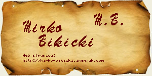 Mirko Bikicki vizit kartica